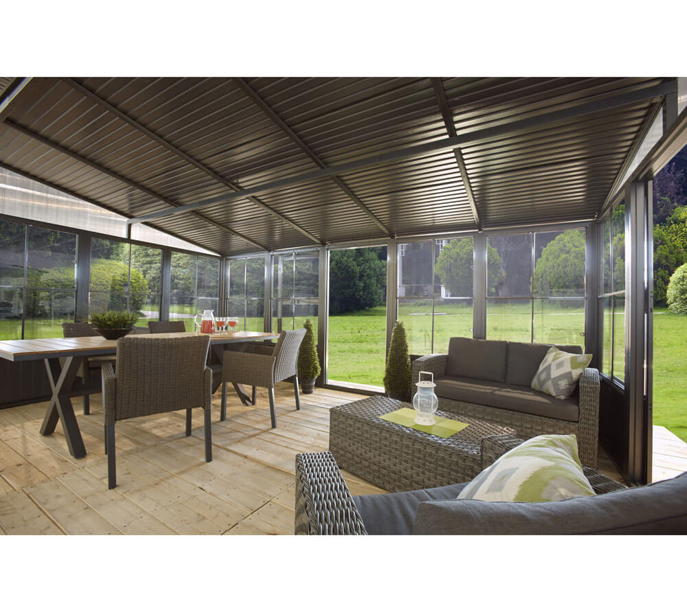 Wintergarten Pavillon Überdachung Aluminium Sojag anthrazit 309x404x244cm - Bild 2 von 4