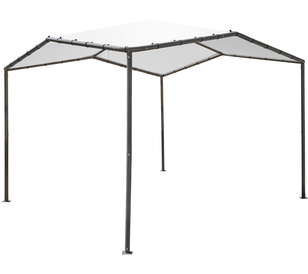 Pavillon Sonnenschutz Terrassenüberdachung Stahl ShelterLogic grau 317x317cm