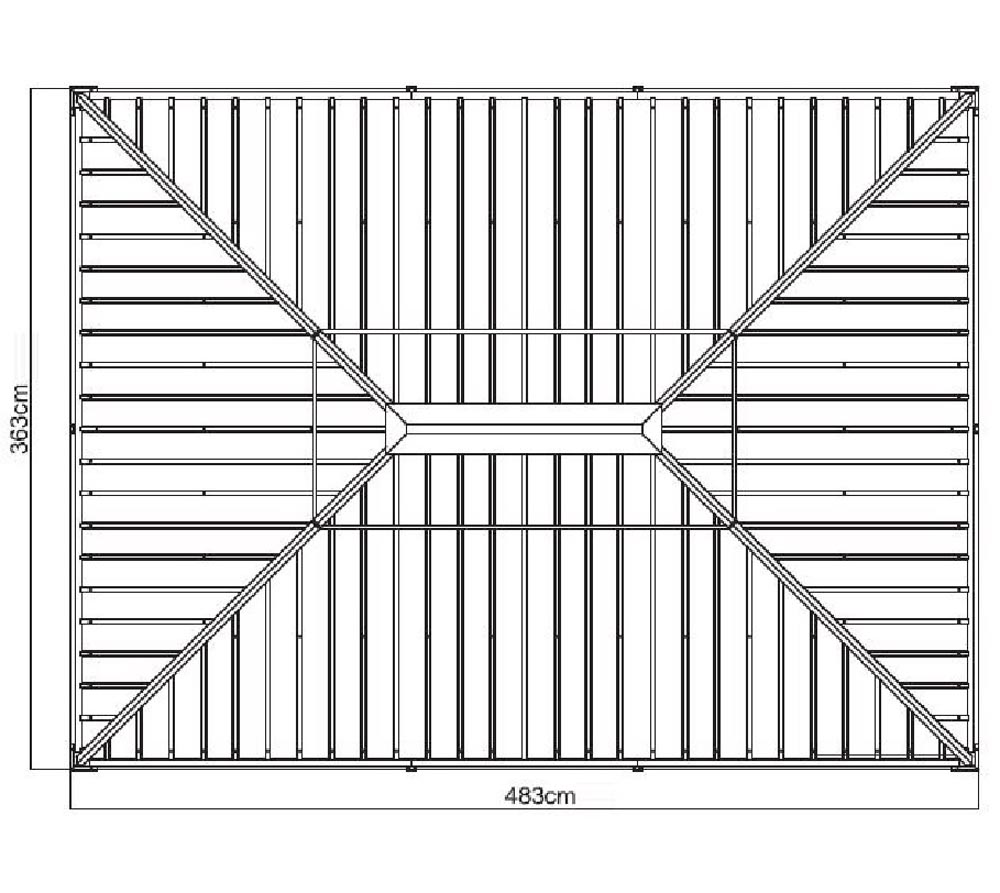 Sojag Aluminium Pavillon Messina inkl. cm 1216 | | Moskitonetz | Anthrazit 363x483x307 mygardenhome