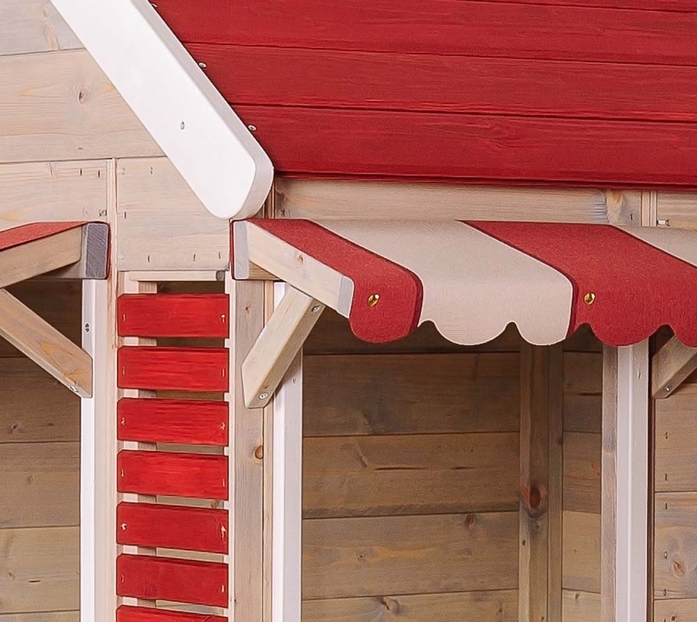 Wendi Toys Holz inkl. | | 120x120x155 Dachs | Natur Spielhaus cm mygardenhome Markisen