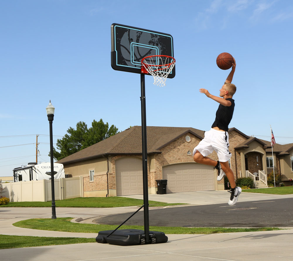 Lifetime Stahl Basketballkorb Texas | Schwarz/Blau | 112x304 cm |  mygardenhome