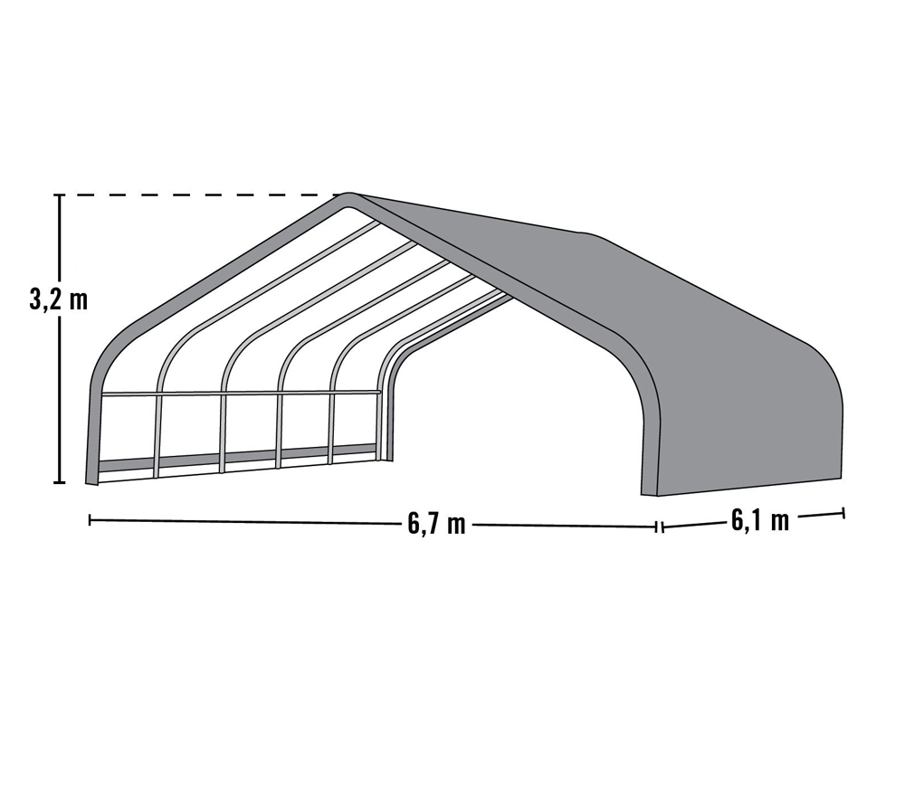 ShelterLogic Folien Weidezelt Zeltgarage Run-In-Shed | Grün | 610x670x320 cm  | mygardenhome