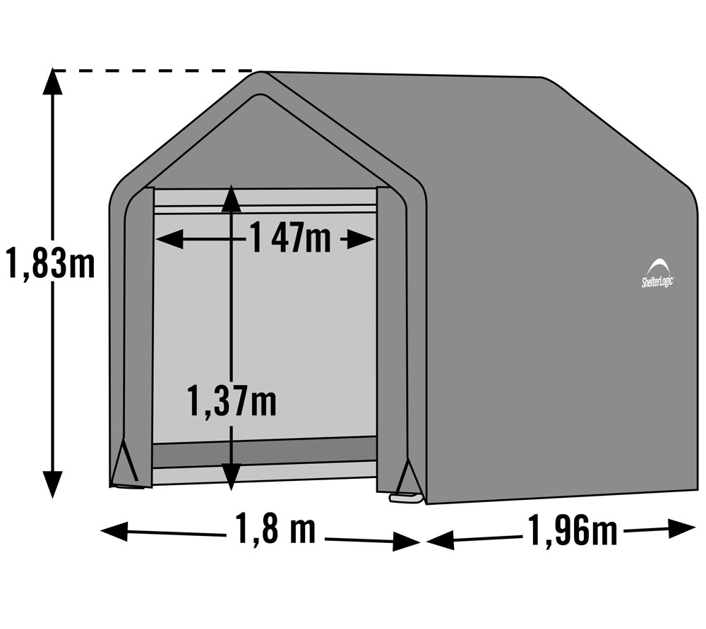 | Grau ShelterLogic Folien mygardenhome | 180x180x180 Zeltgarage | Gerätehaus cm