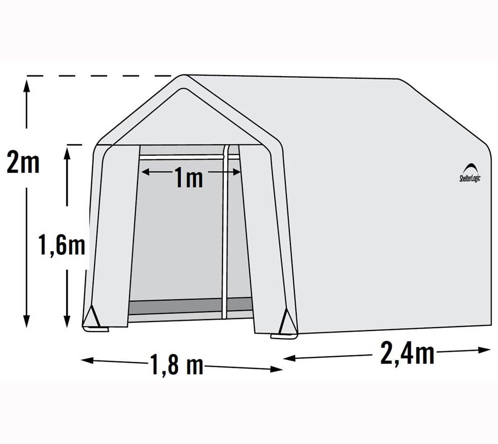 ShelterLogic Foliengewächshaus | Weiß | 240x180x200 Cm | Mygardenhome