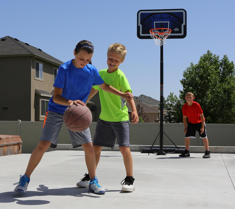 | Nevada mygardenhome Basketballkorb | Lifetime Stahl cm 112x304 | Schwarz/Blau